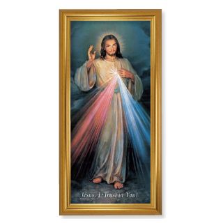 Picture - Divine Mercy - Gold Leaf Frame - 15.5"x 29"
