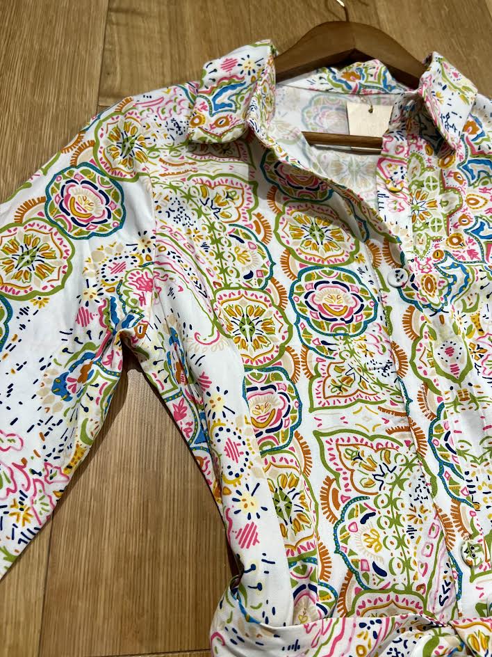 Midi White Paisley Dress