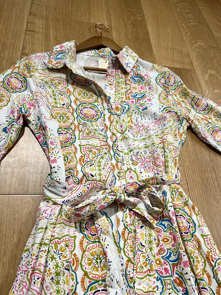Midi White Paisley Dress