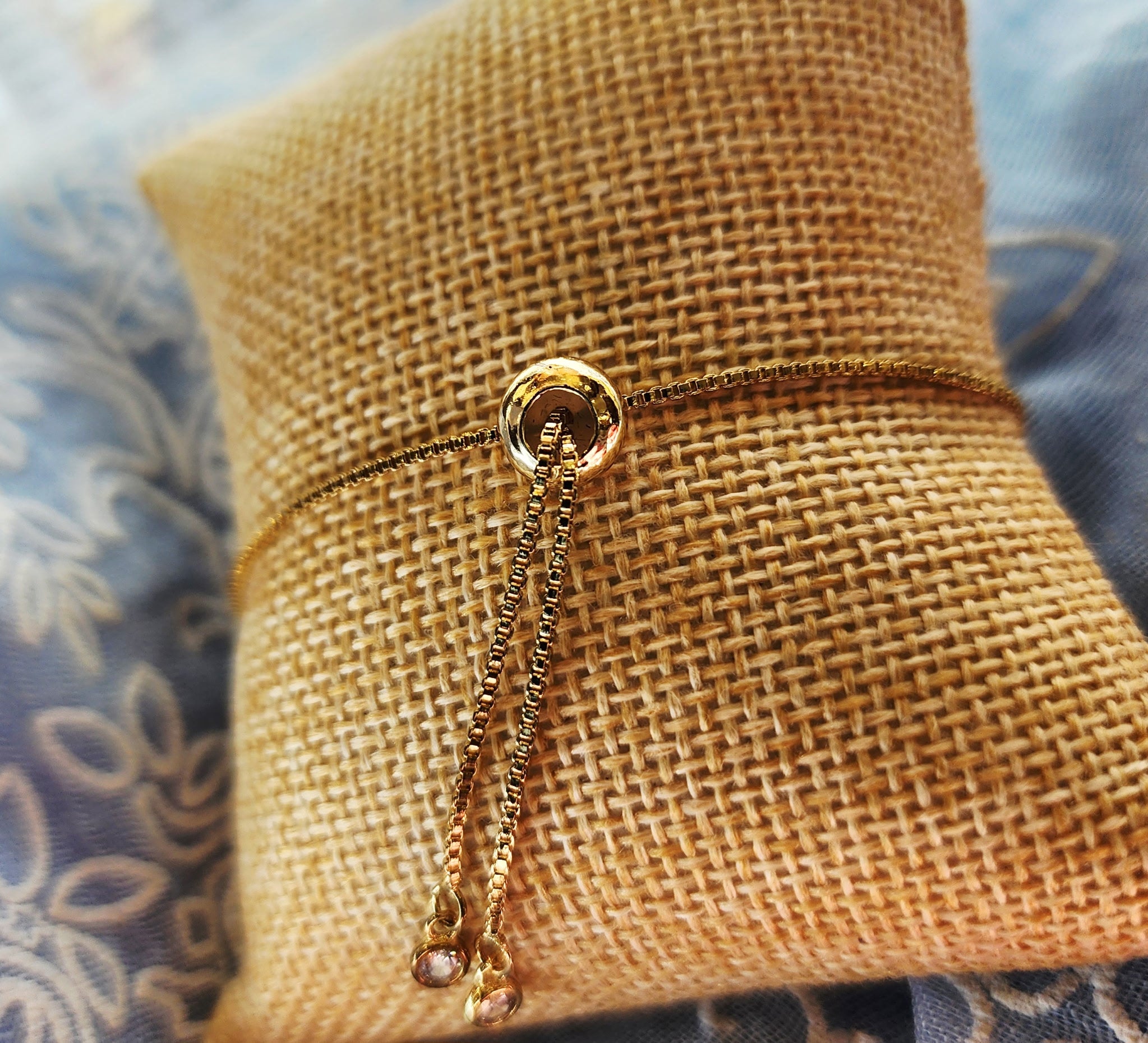 Crystal Embellished Cross Bolo Closure Bracelet