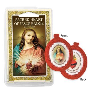 Scapular - Red - Sacred Heart - Pure Wool