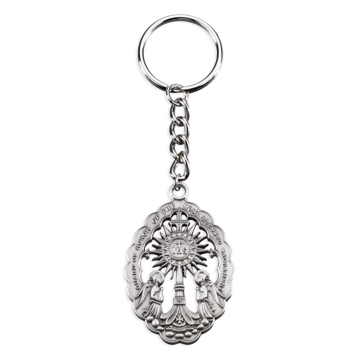 Keychain - Monstrance w/Adoring Angels - Pewter