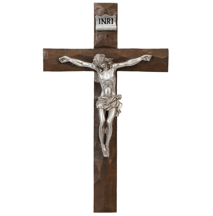Crucifix - Silver Corpus - Resin - 11.5"