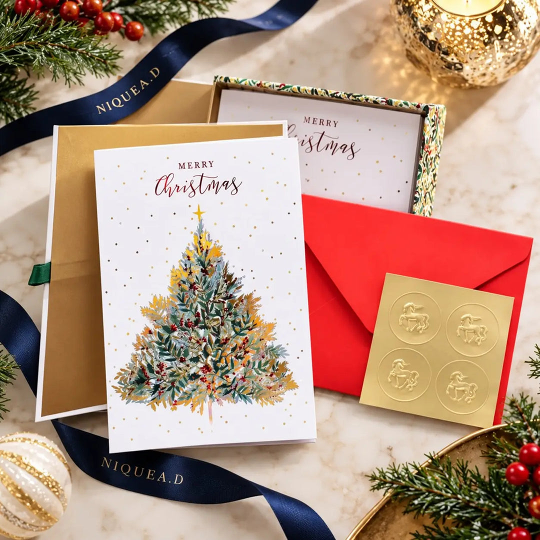 20pc Boxed Cards - Merry Christmas - Christmas Tree - w/Envelopes and Seals
