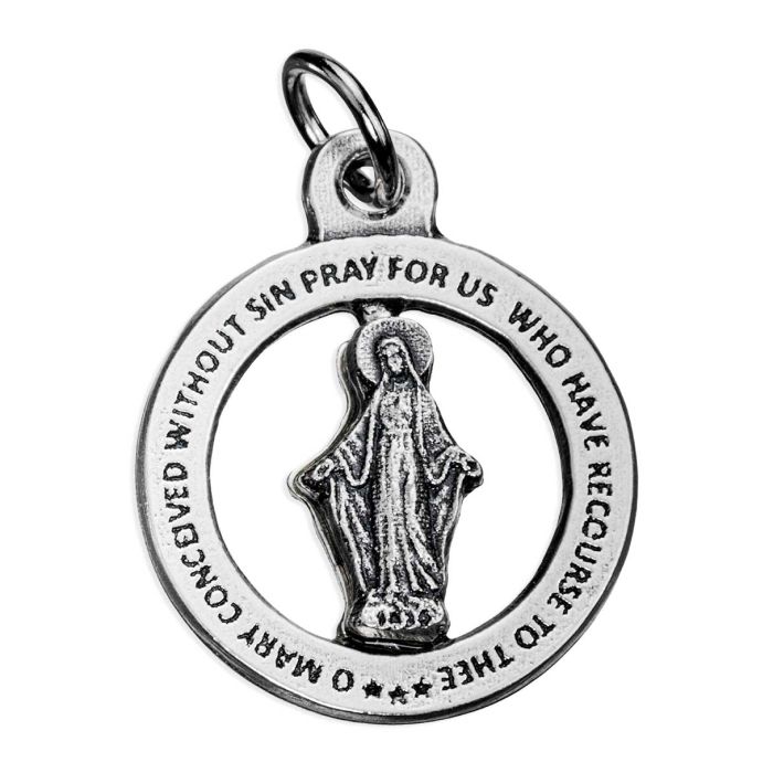 Medal - Miraculous Medal - Circular - Pierced