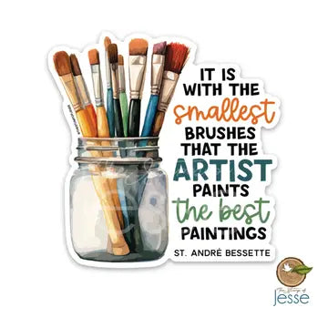 Sticker - Smallest Brushes Best Paintings - St. Andre Bessette - Vinyl