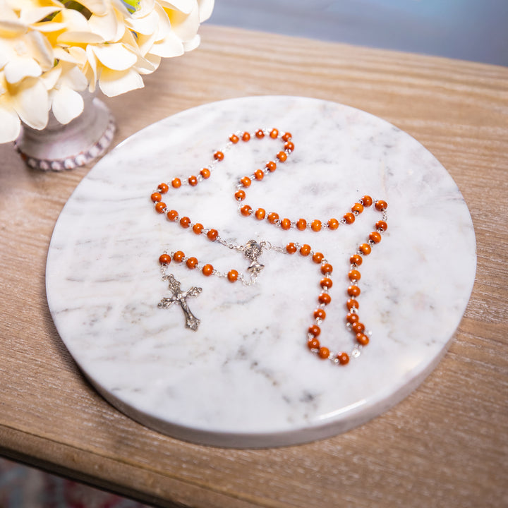 Rosary - First Communion - Brown Wood