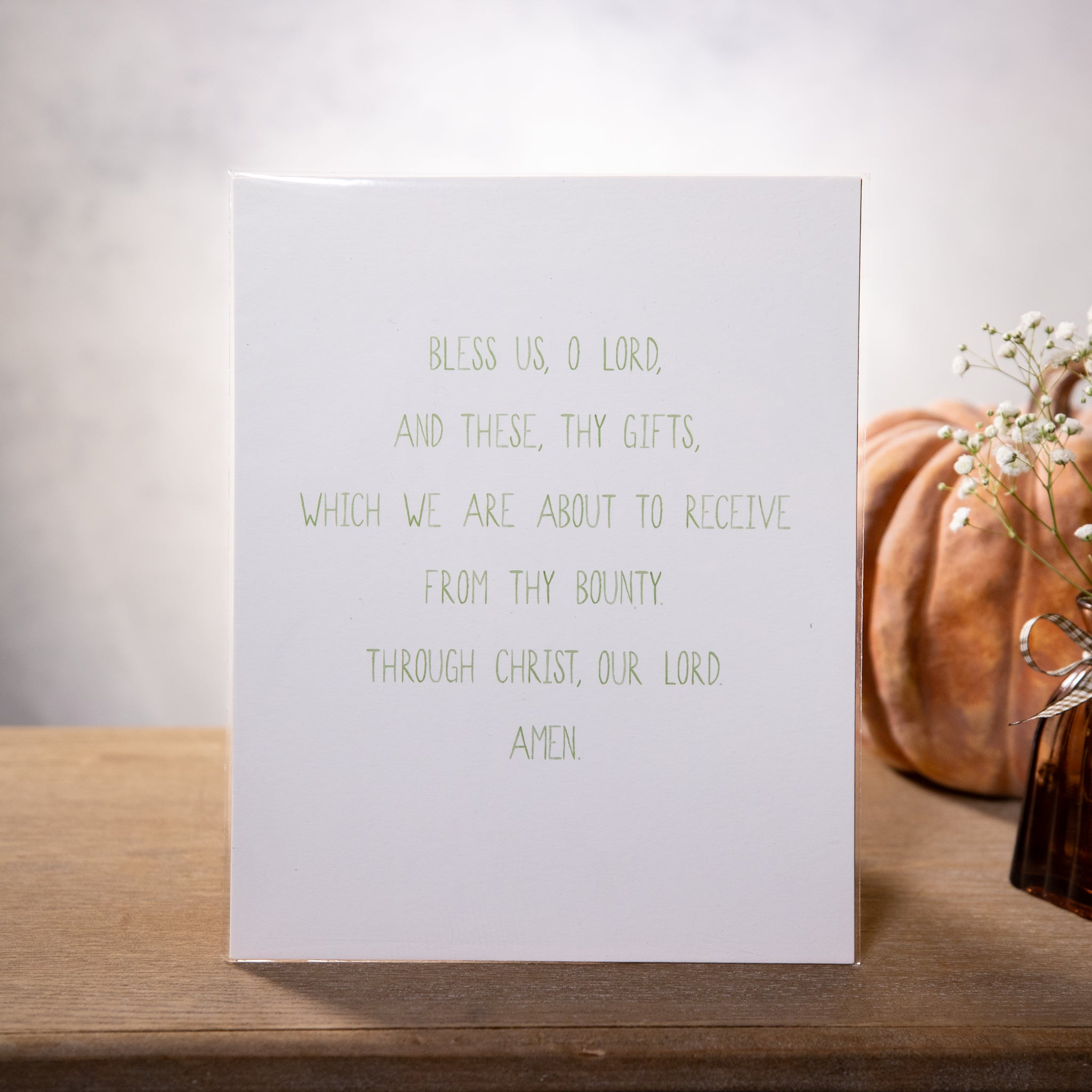 Print - Bless Us O Lord - Green - 8x10
