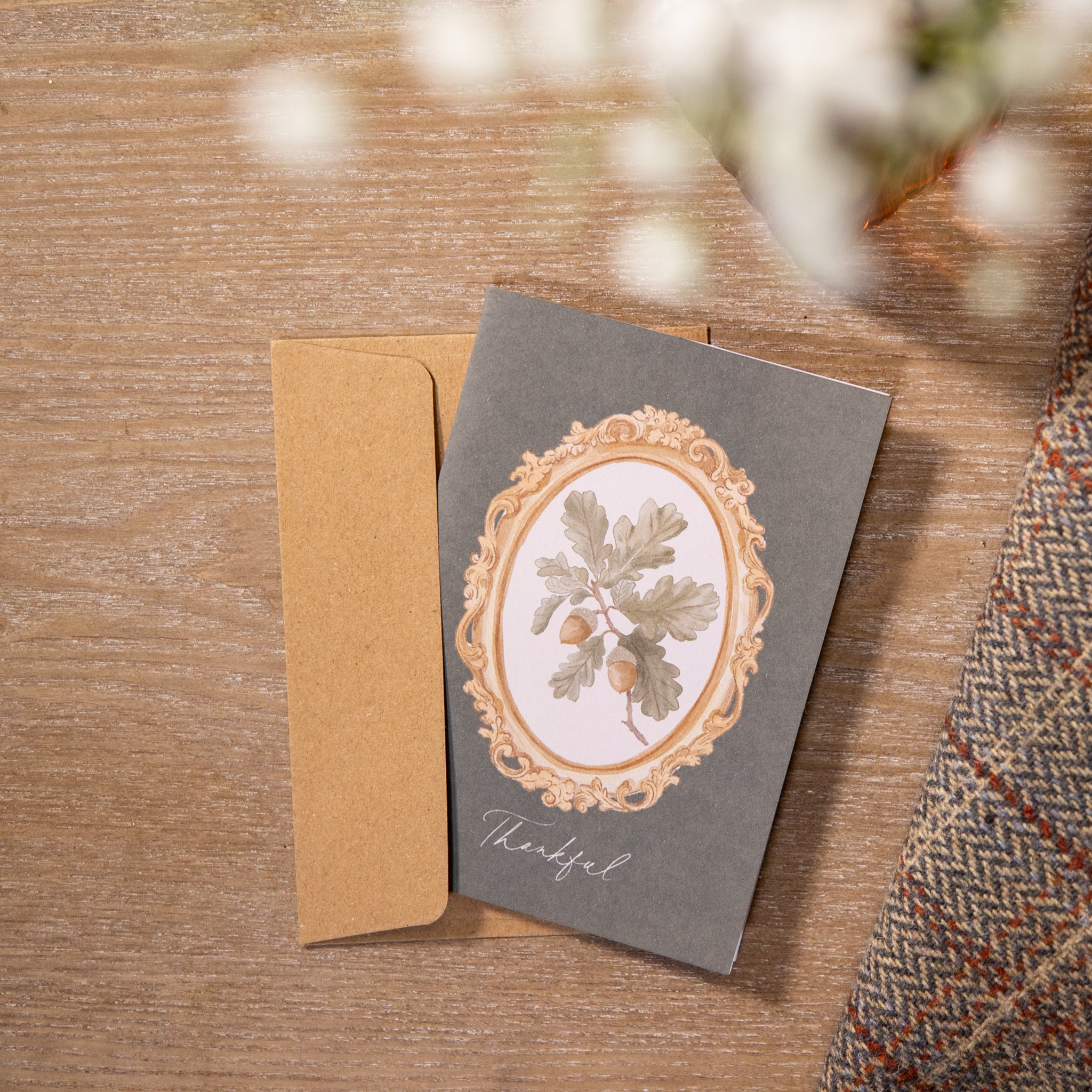 Card - Thankful - Acorns