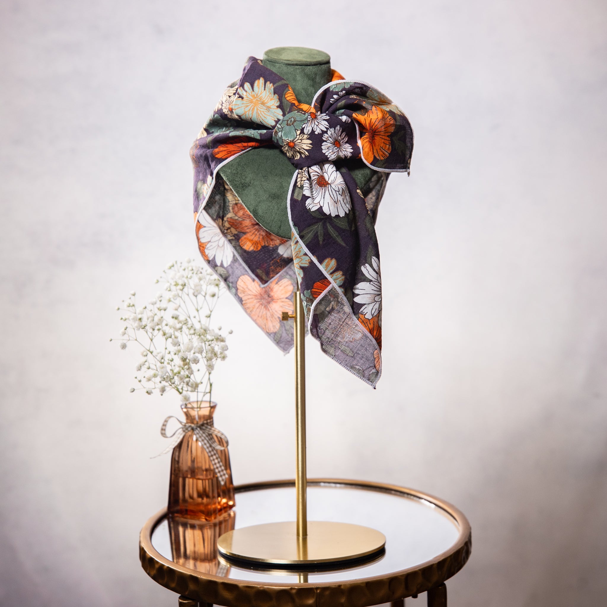 Scarf - Floral - Fall Colors - Multifunctional - Square