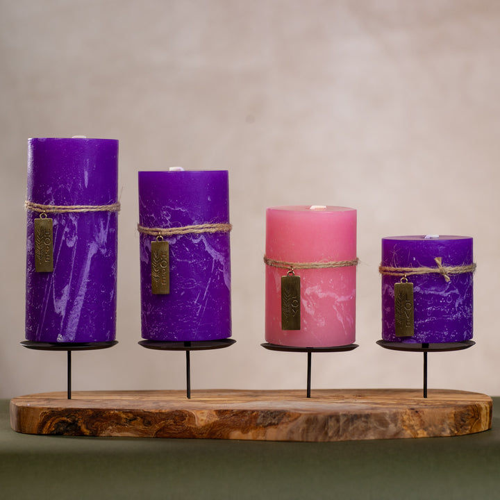 Rustic Advent Wreath - Olive Wood