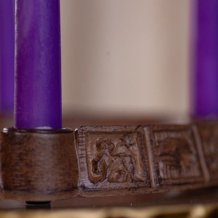 Advent Wreath - Anticipation - Candles Included - Resin - 11.25" Diameter