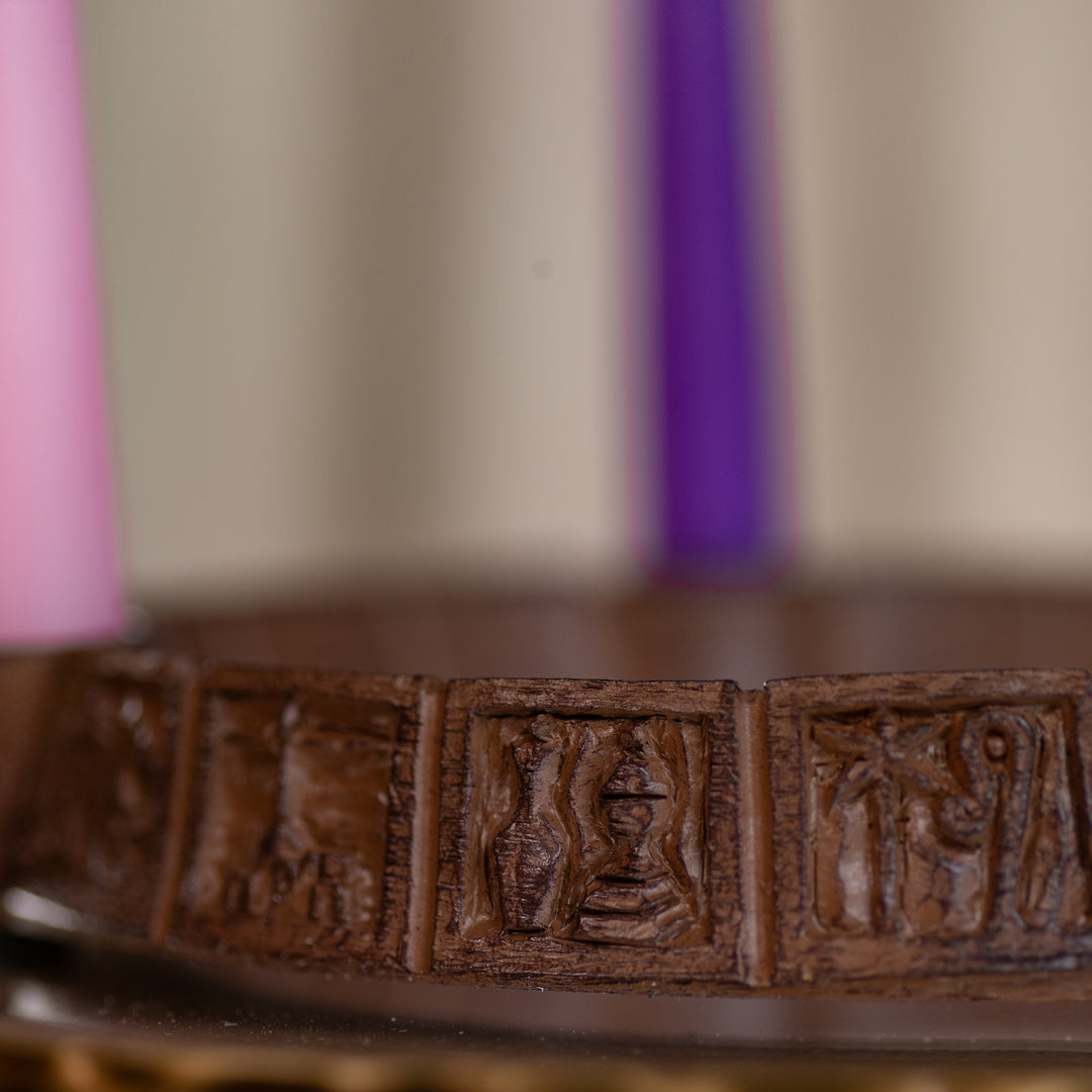 Advent Wreath - Anticipation - Candles Included - Resin - 11.25" Diameter