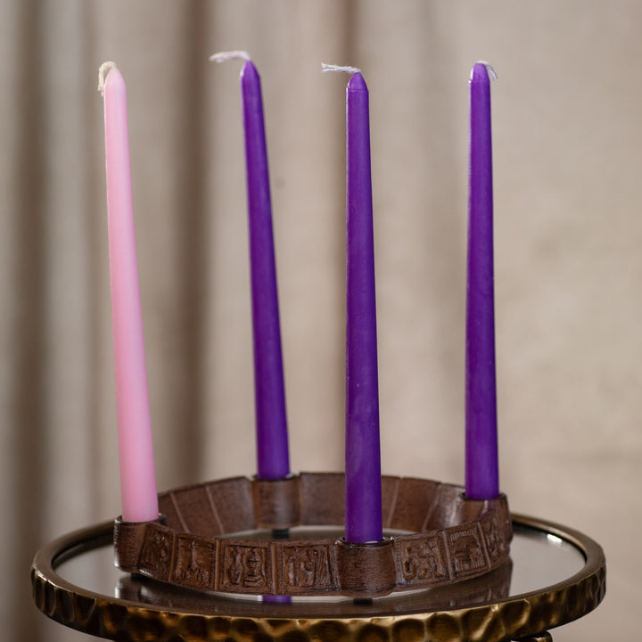 Advent Wreath - Anticipation - Candles Included - Resin - 11.25" Diameter