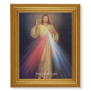 Picture - 10"x 12" Divine Mercy - Gold Beveled Frame