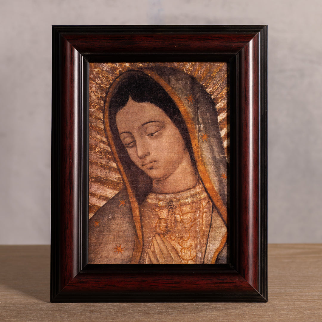 Our Lady of Guadalupe Bust Cherry Frame Picture