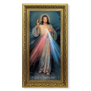 Picture - 12"x 19" Divine Mercy - Gold Frame