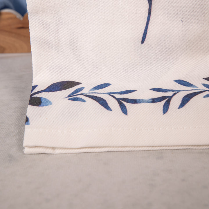 Blue and White Floral Towel Set