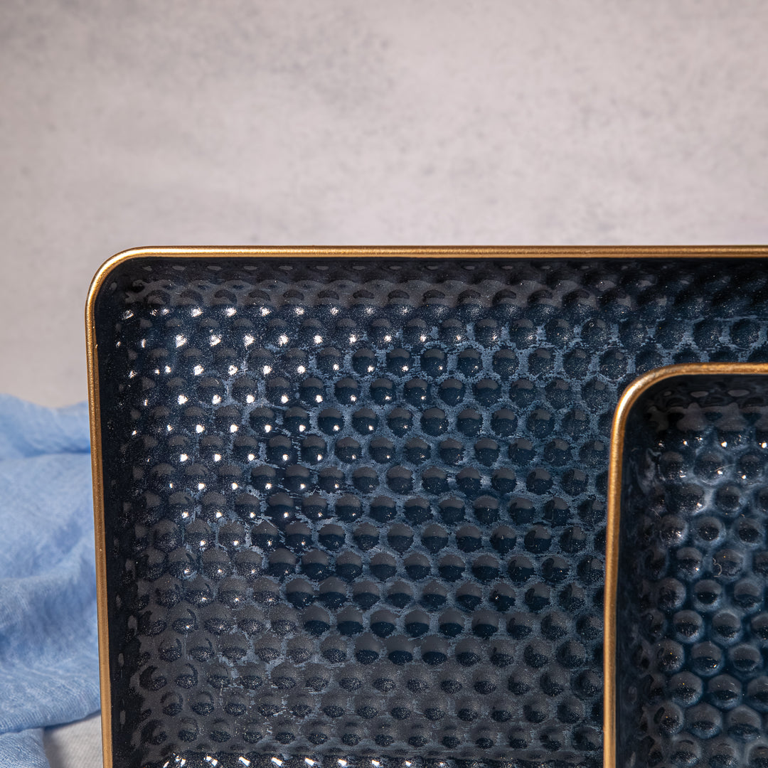 Blue Embossed Tray Set