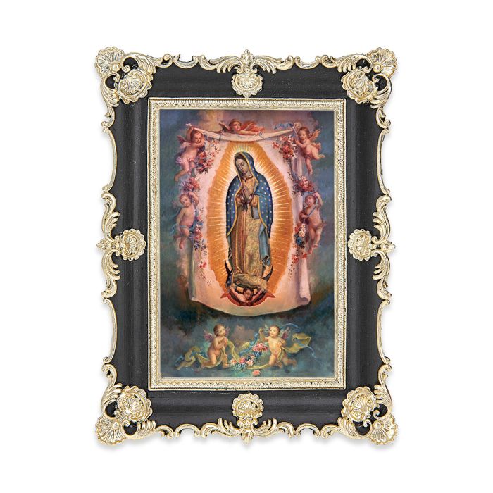 Picture - Our Lady of Guadalupe - Antiqued Black and Gold Frame - 6 x 8"