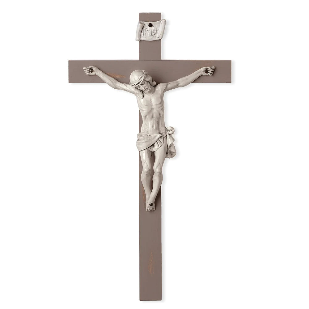 Crucifix - Carrara Finish - Polymer Corpus - Fontanini - Wood - 12"