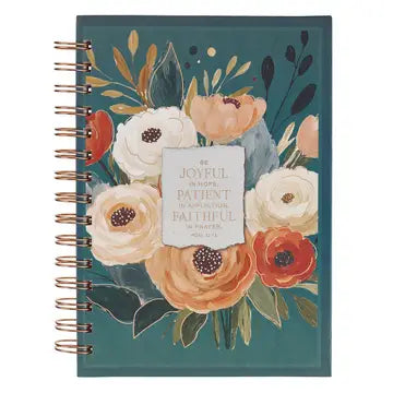 Journal - Be Joyful In Hope Romans 12:12 - Floral - Spiral