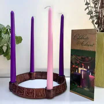 Advent Wreath - Anticipation - Candles Included - Resin - 11.25" Diameter