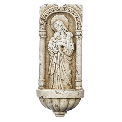 Holy Water Font - Innocence - 10.25" - Cement Finish Resin