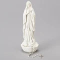 Rosary Holder - OL Lourdes - Resin/Stone Mix - White - 8"