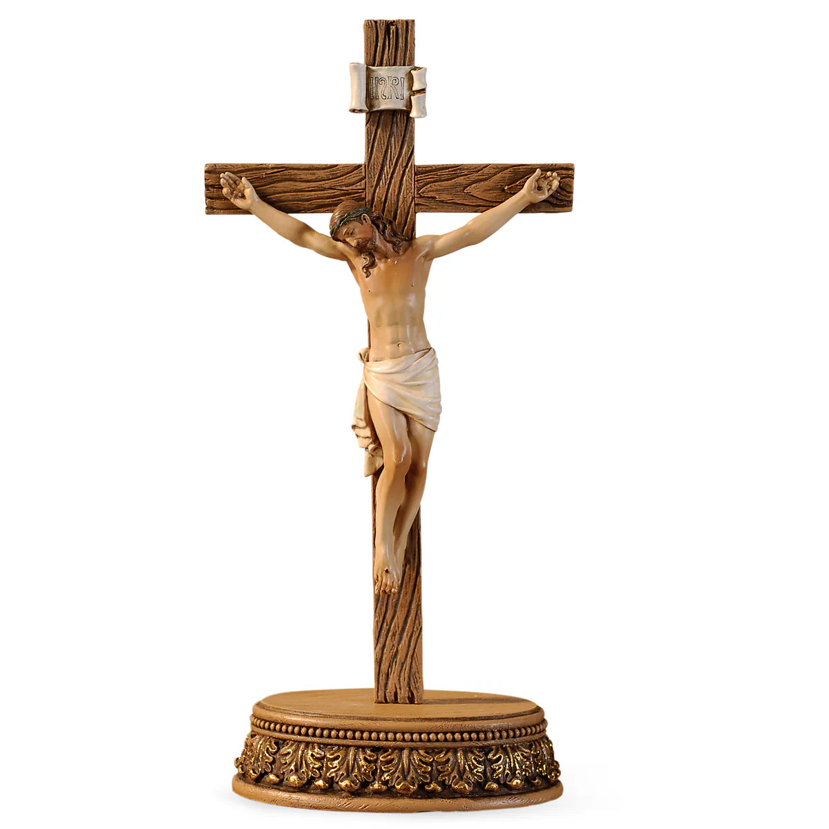 Crucifix w/Stand - Resin/Color - 8.5"H