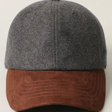 Baseball Cap - Wool Blend w/Suede Visor