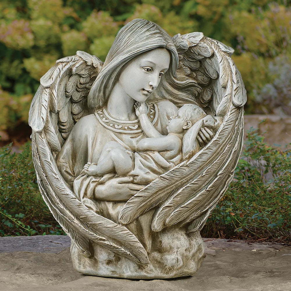 Statue - Angel Bust w/Baby - Resin/Stone Mix - 13"