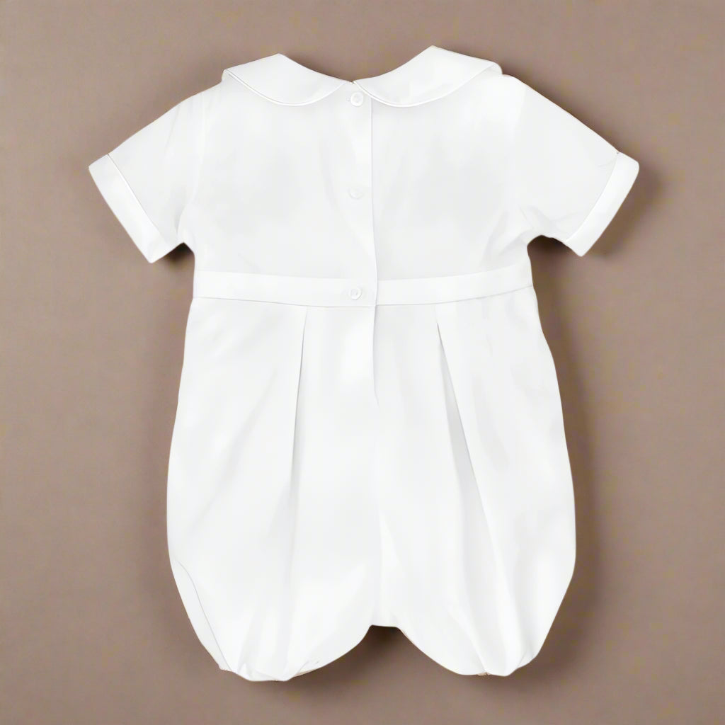 Embroidered Cross Baptismal Romper & Bonnett