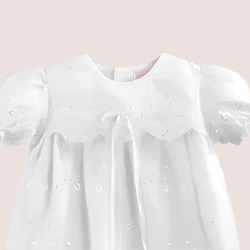 Eyelet Lace Baptismal Gown with Slip & Bonnett - 9 Months