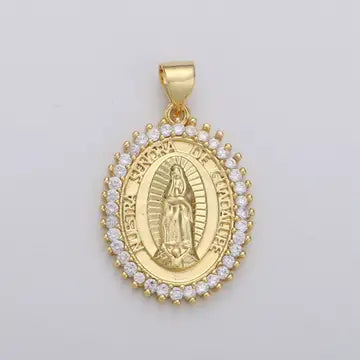Pendant - OLG - Oval - Rhinestone - 24K Gold Filled