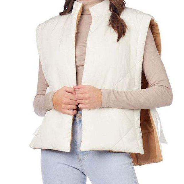 Reversible Vest - White/Tan