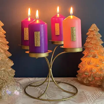 Advent Candle Holder - Metal - Candles Included