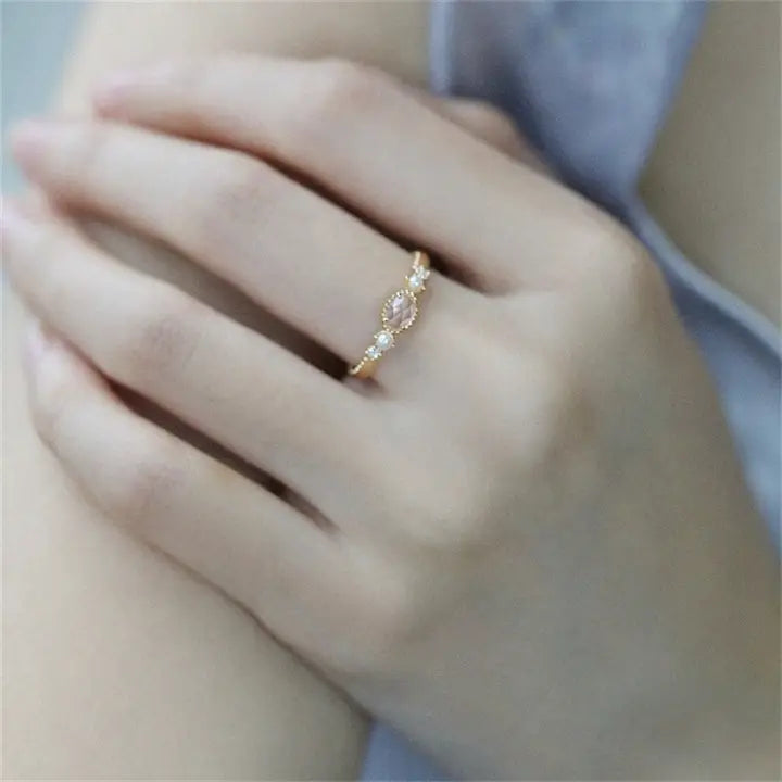 Crystal Pearl Ring