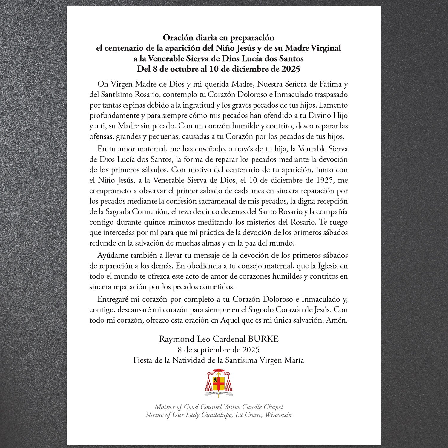 Nine Weeks of Prayer – Centennial of Fatima Devotion