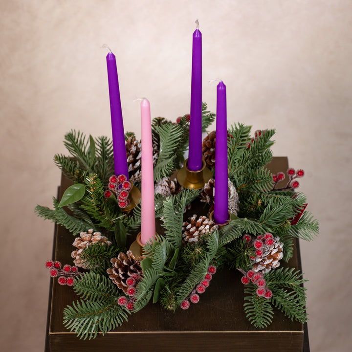 Advent Wreath - Pine w/Pinecones - 14" D