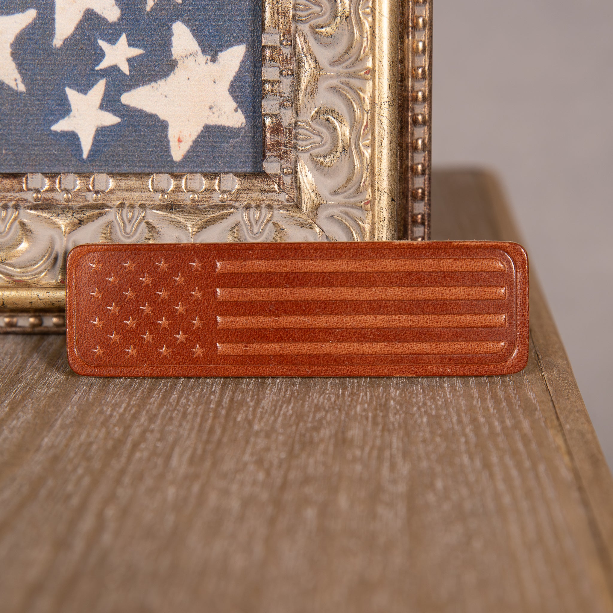 Leather American Flag Magnet