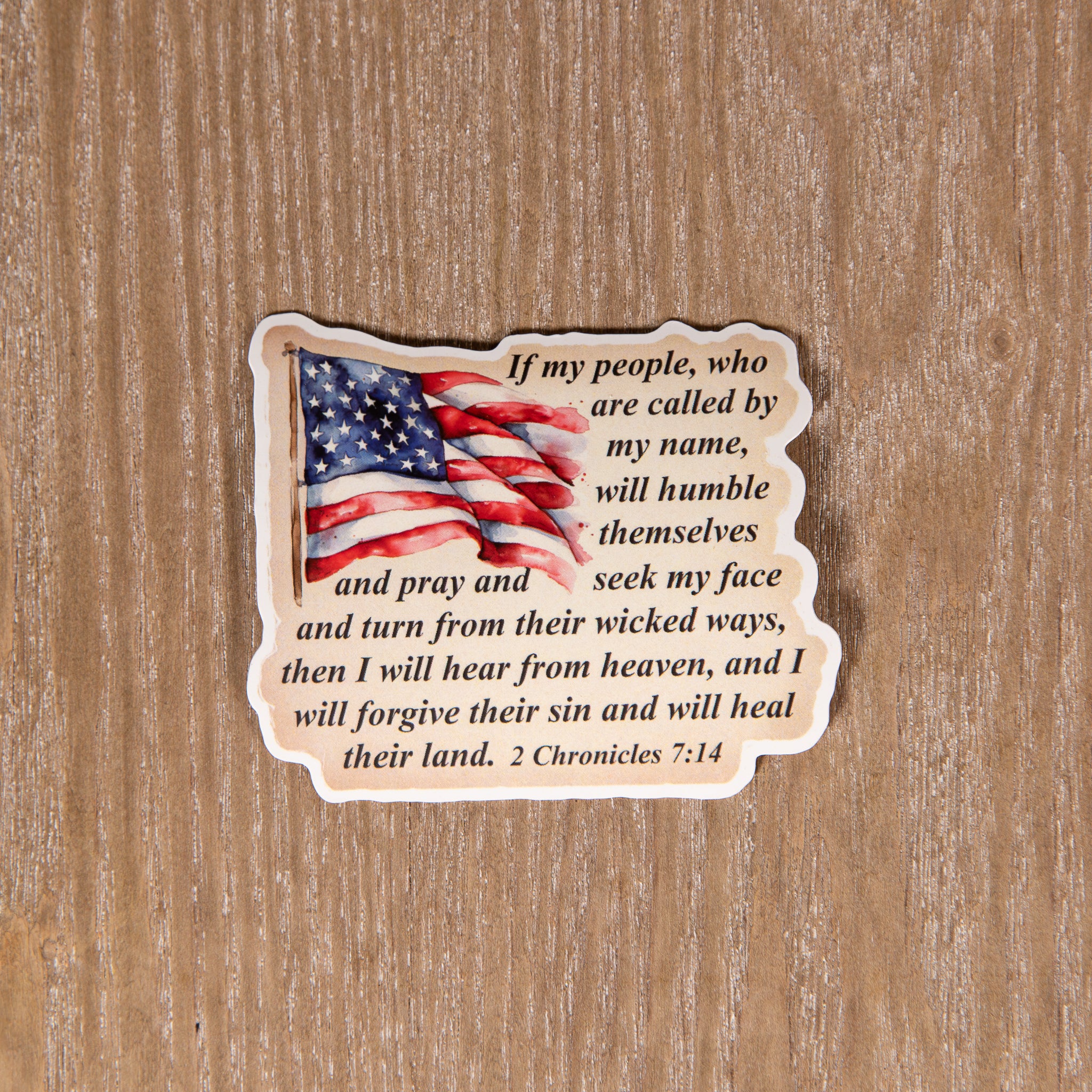 I Will Heal Their Land American Flag Sticker