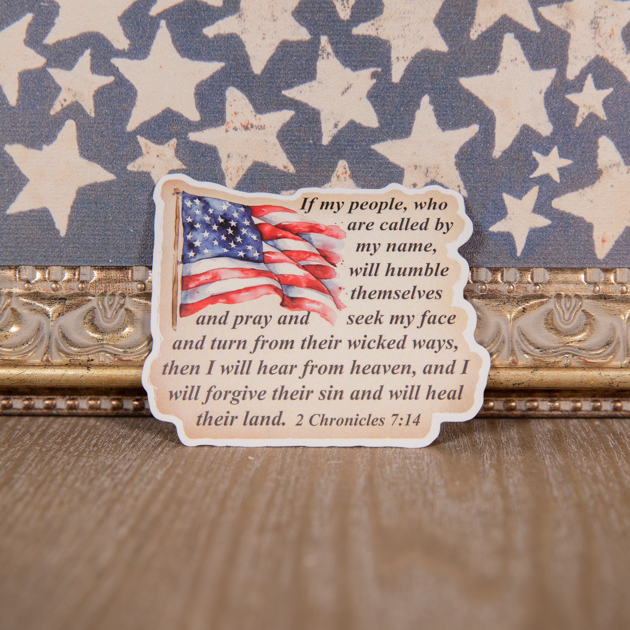 I Will Heal Their Land American Flag Sticker