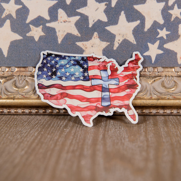 Watercolor USA Sticker