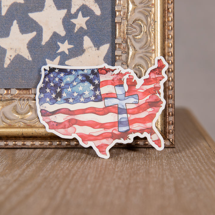 Watercolor USA Sticker