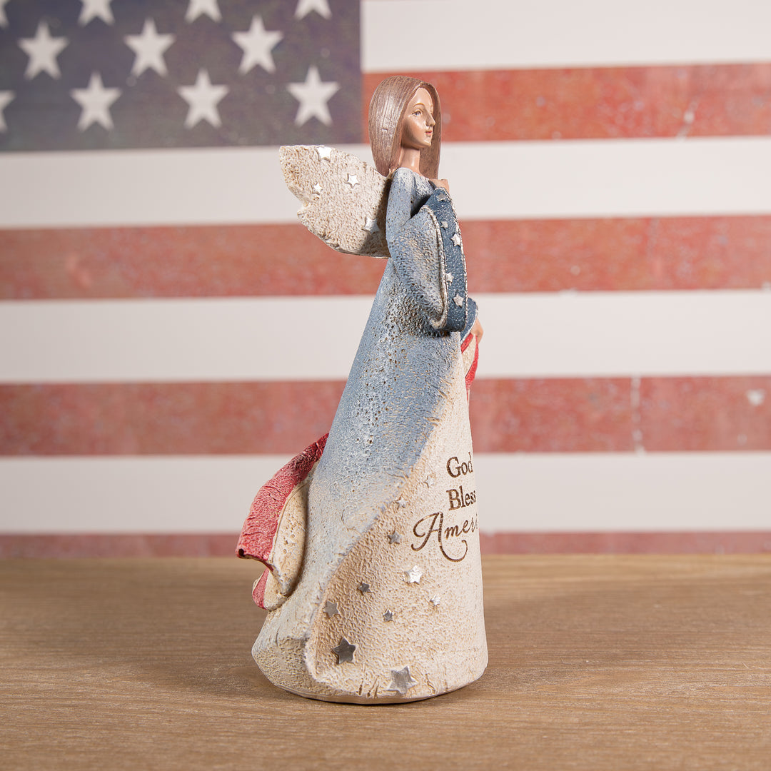 God Bless America Angel Figurine