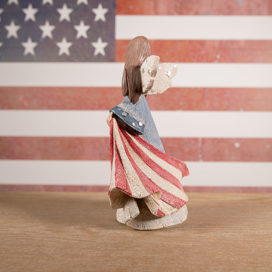 God Bless America Angel Figurine