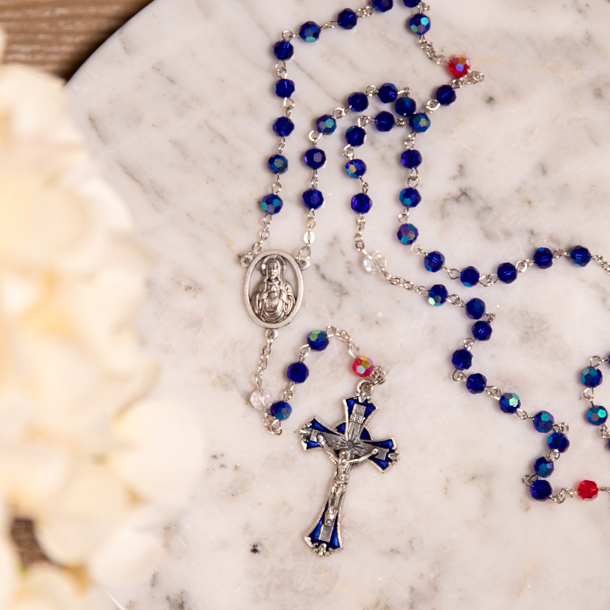 250th Anniversary of America Blue Crystal Rosary