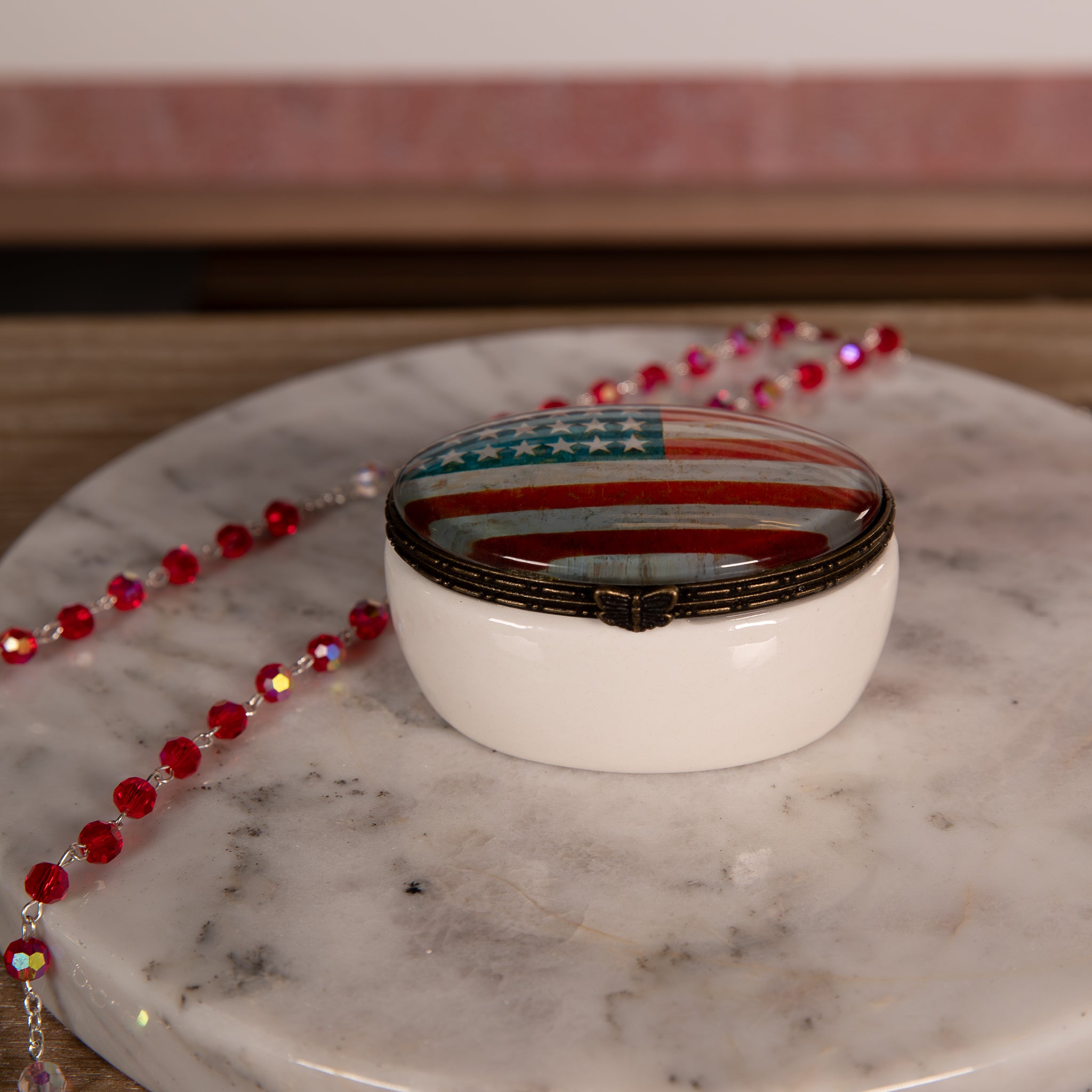 American Flag Keepsake Box