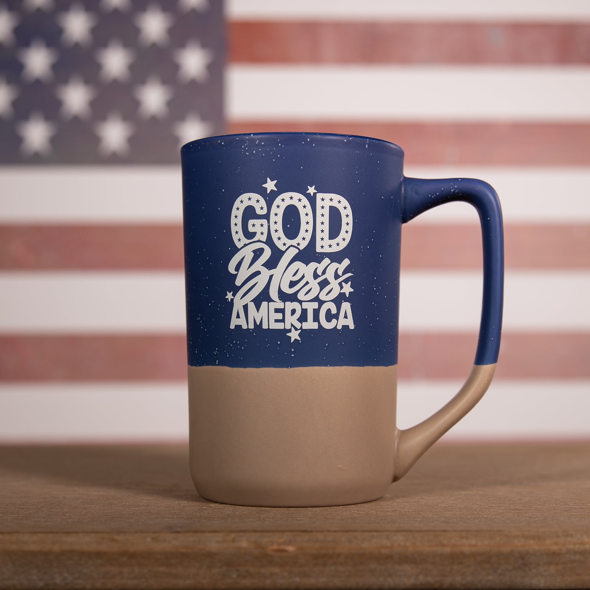 God Bless America Blue Mug